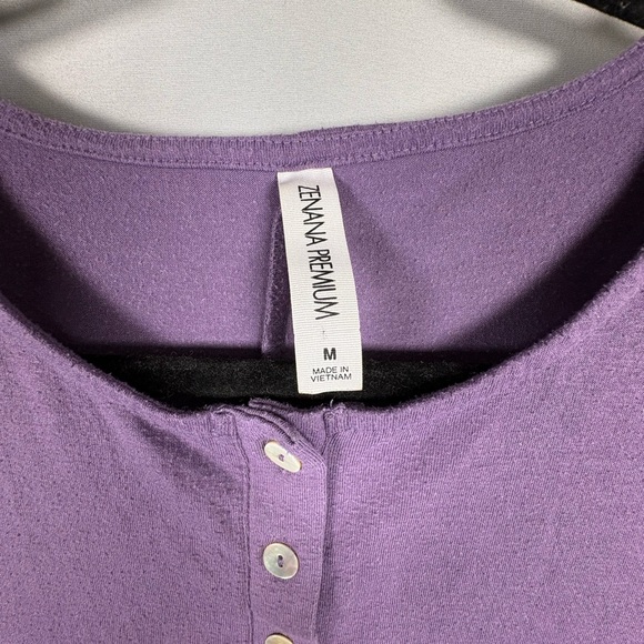 Zenana Premium Purple Long Sleeve Women’s Size M Top - Picture 2 of 10